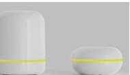 Clervo devices with yellow LED ring indicating moderate air quality